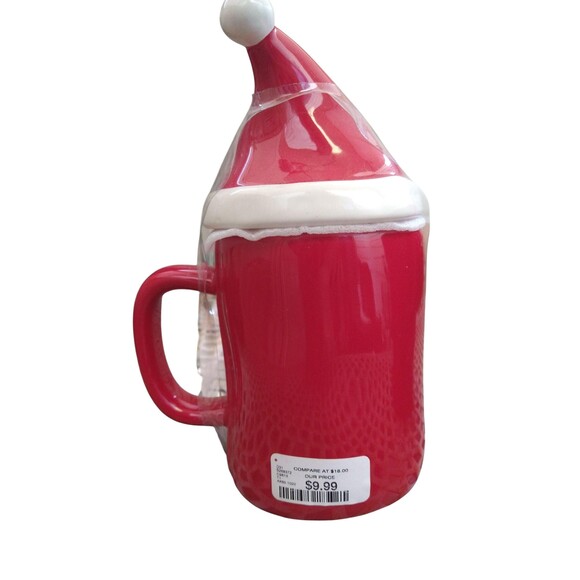 Rae Dunn Festive Winter Christmas Santa Hat Topper Mugs - Picture 6 of 10